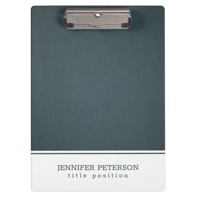 Blue- Grey Linen Texture  Clipboard (Front)