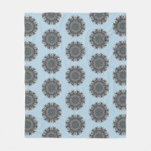 Blue Grey Mandala Blanket