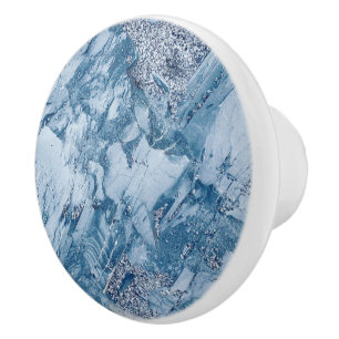 Blue & Grey Marble Ceramic Knob