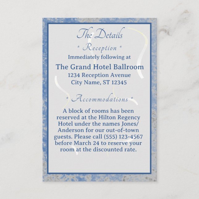 Blue & Grey Marble Enclosure Card (Front)