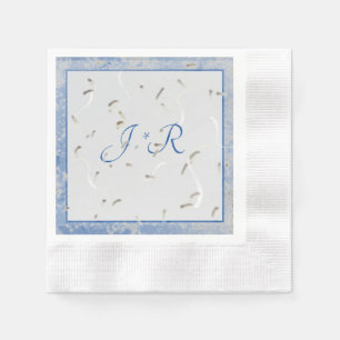 Blue & Grey Marble Monogramed Napkins