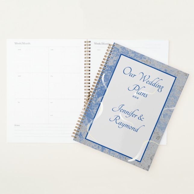 Blue & Grey Marble Personalized Planner (Display)
