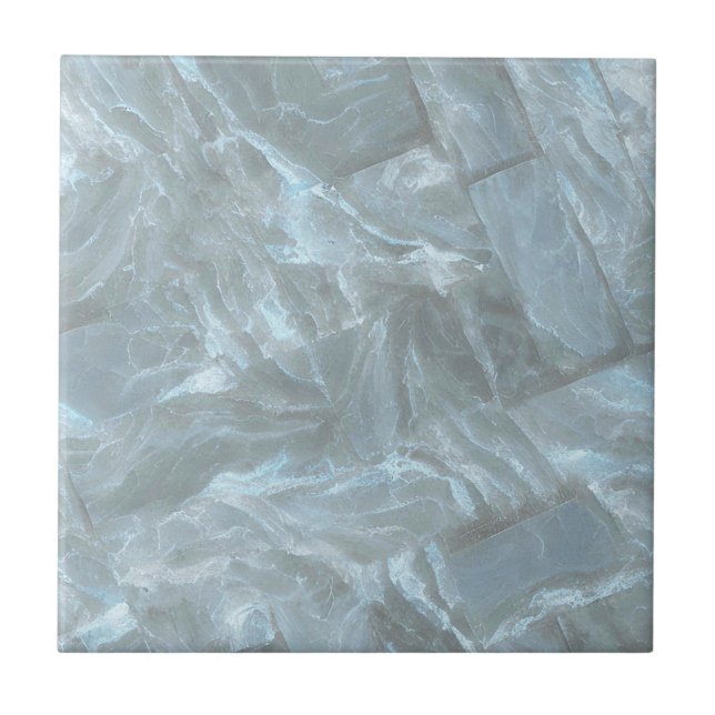 Blue Grey Marble Stones Ceramic Tile (Front)