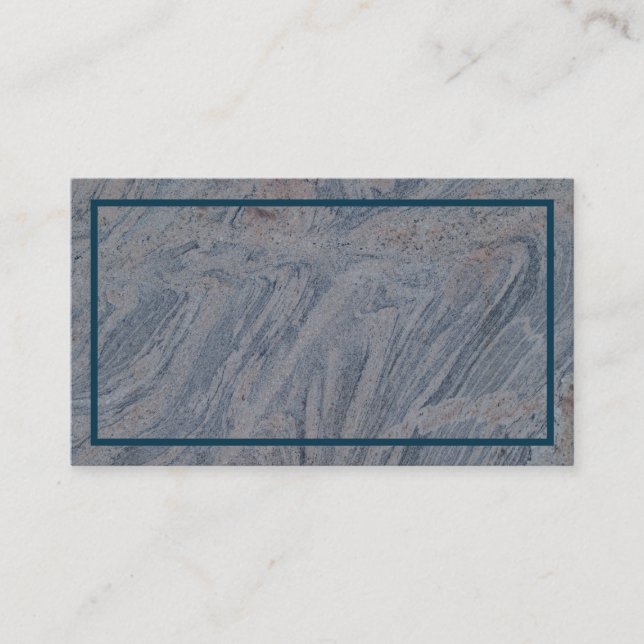 Blue Grey Marble Textured Business Card (Front)