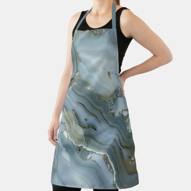 Blue Grey Marble with Gold Vein Apron (Insitu)