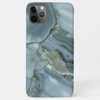 Blue Grey Marble with Gold Vein iPhone 11 Pro Max Case