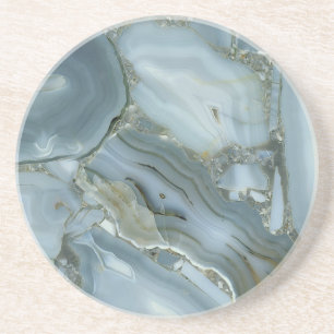 Blue Grey Marble with Gold Vein Coaster