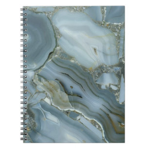Blue Grey Marble with Gold Vein Notebook