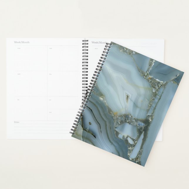 Blue Grey Marble with Gold Vein Planner (Display)