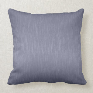 Blue-Grey Metallic Brushed Aluminum Look Throw Pillow