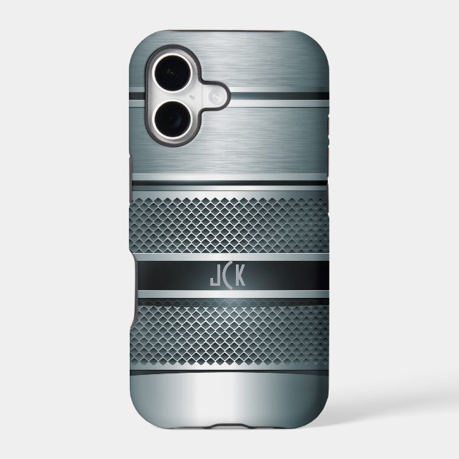 Blue Grey Metallic Design-Monogram (Back)