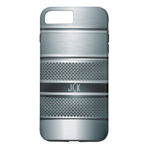 Blue Grey Metallic Design-Monogram iPhone 8 Plus/7 Plus Case
