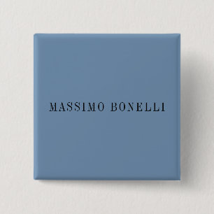Blue Grey Minimalist Plain Legible Modern 2 Inch Square Button