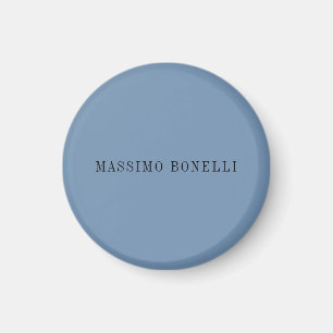 Blue Grey Minimalist Plain Legible Modern Magnet