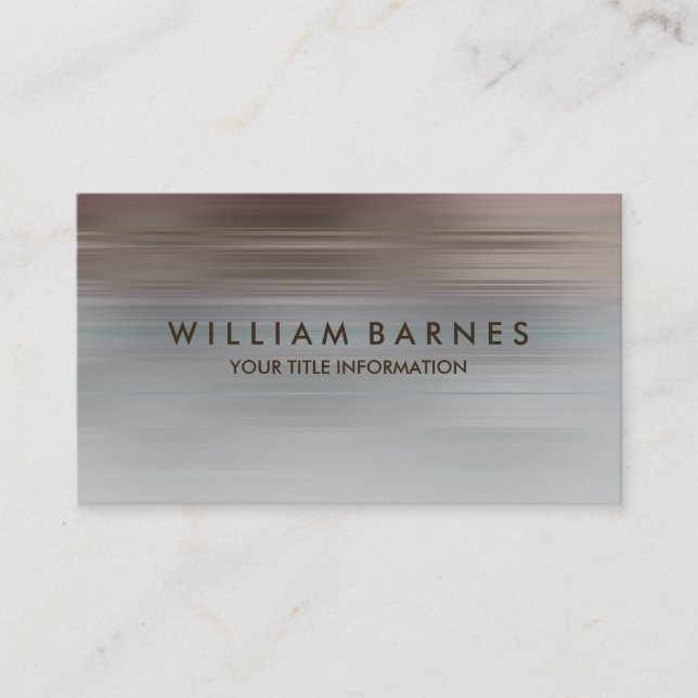 Blue Grey Mocha Stripe Business Card (Front)