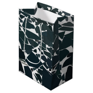 Blue Grey Modern Geometric  Medium Gift Bag