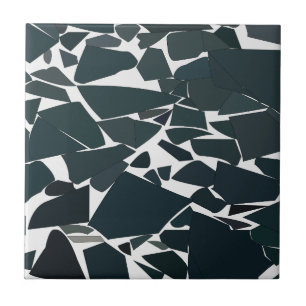 Blue Grey Modern Geometric Pattern Tile