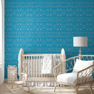 Blue Grey Modern Pattern Wallpaper