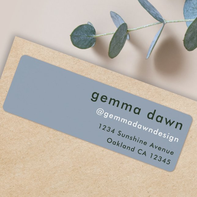 Blue Grey Modern Social Media Return Address (Creator Uploaded)
