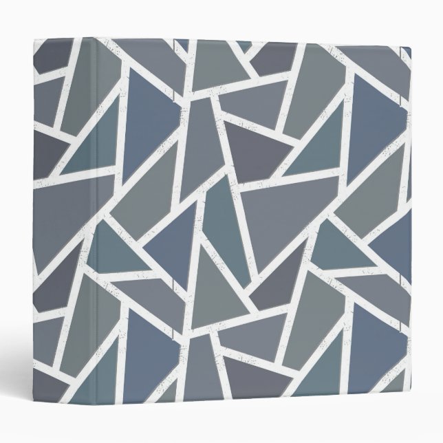 Blue-grey mosaic pattern binder (Front/Spine)