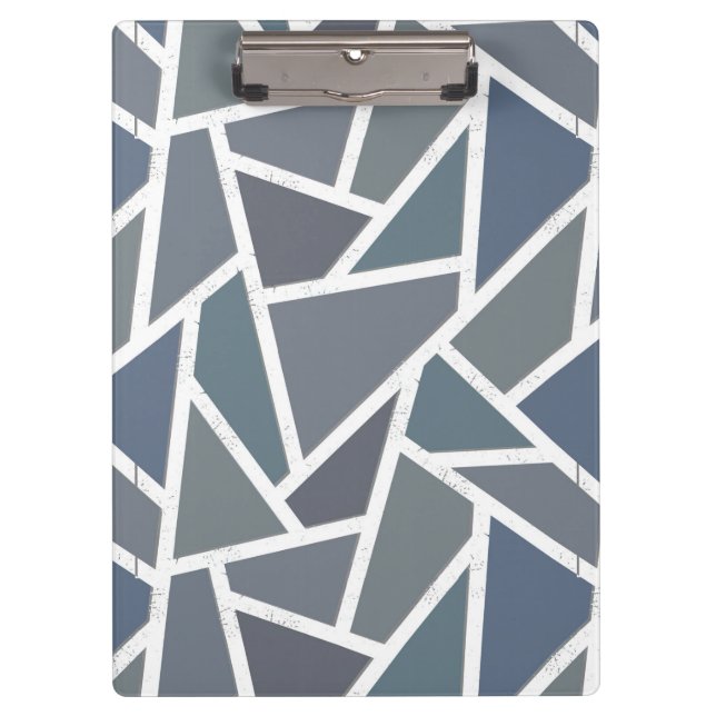 Blue-grey mosaic pattern clipboard (Front)