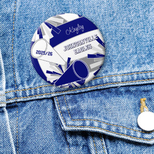 blue grey or ANY COLORS volleyball cheerleader 3 Inch Round Button