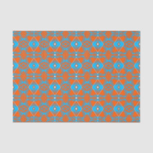 Blue Grey Orange Ombre Geometric Abstract Art Tissue Paper