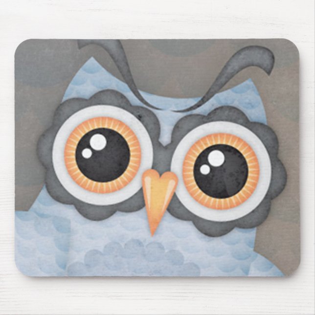 Blue Grey Owl - mousepad (Front)