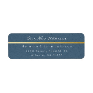 Blue Grey Paper Kraft White New Adress RSVP