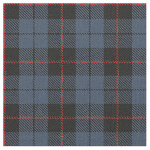 Blue/Grey plaid red/black stripe Fabric