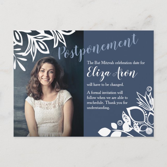 Blue Grey Postponement Announcement Postcard (Front)