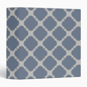 Blue-grey quatrefoil binder