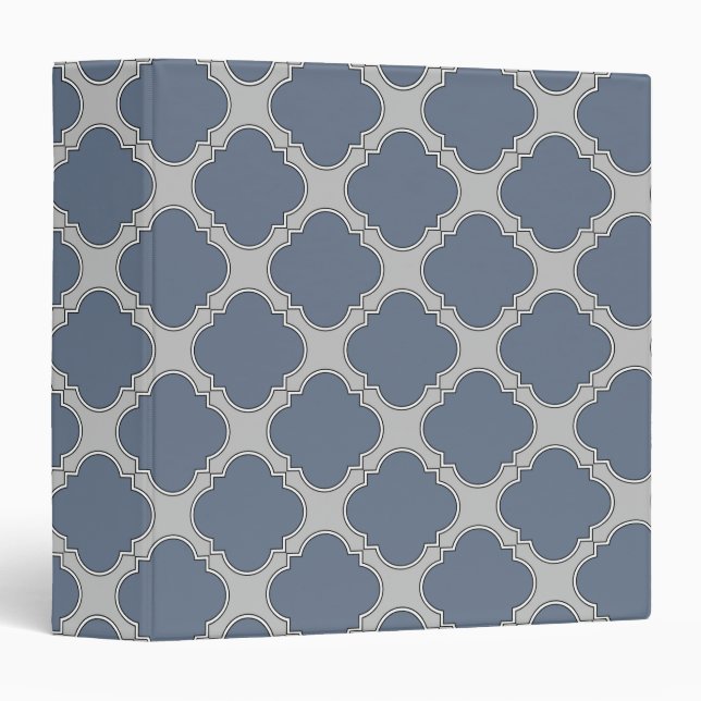 Blue-grey quatrefoil binder (Front/Spine)