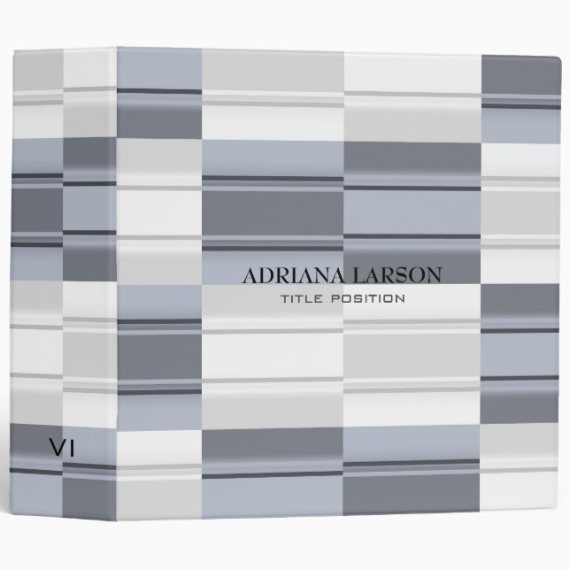 Blue- Grey Rectangle Binder (Front/Spine)