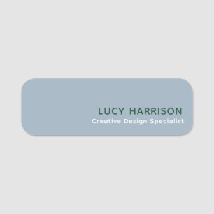 Blue Grey Scandi Minimal Modern Identity Name Tag