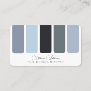 Blue grey shades colour palette calligraphy QR-Cod Business Card