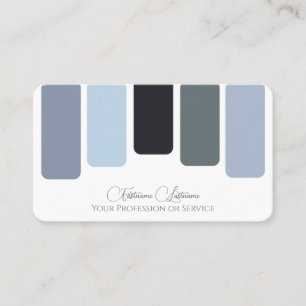 Blue grey shades colour palette calligraphy QR-Cod Business Card