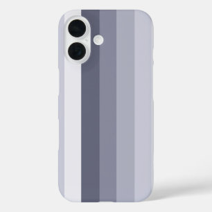Blue grey shadow stripes iPhone 16 case