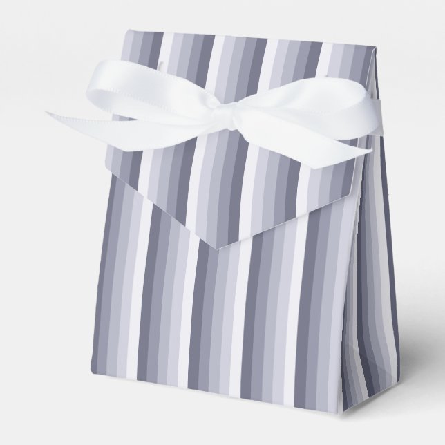 Blue grey shadow stripes favor box (Front Side)