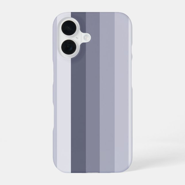 Blue grey shadow stripes iPhone 16 case (Back)