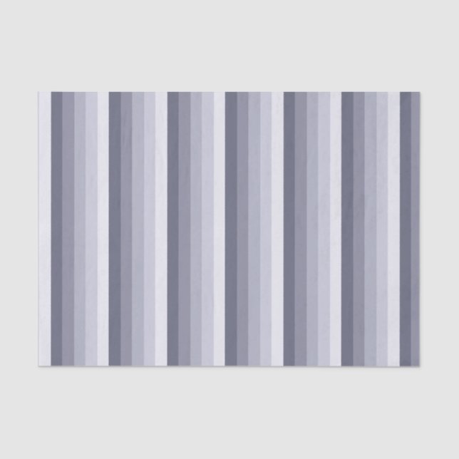 Blue grey shadow stripes tissue paper (Front)