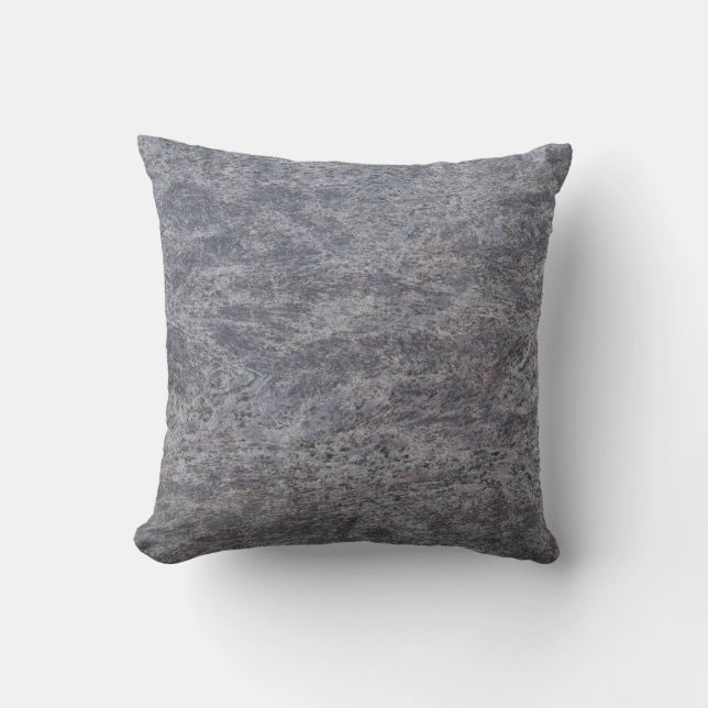 Blue Grey Speckled Marble Textured Pillow (Front)