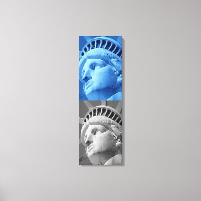 Blue Grey Statue of Liberty Wrapped Canvas (Front)