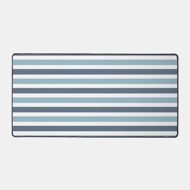 Blue-grey Striped Desk Mat (Front)