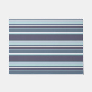 Blue-grey stripes doormat