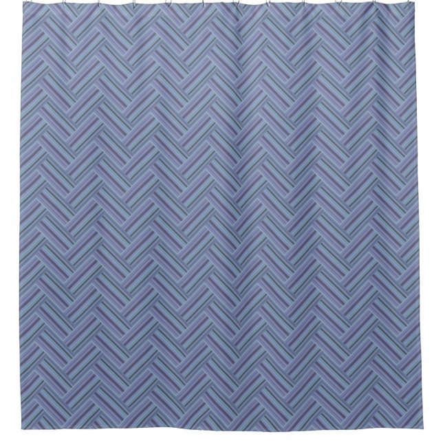 Blue-grey stripes double weave pattern (Front)