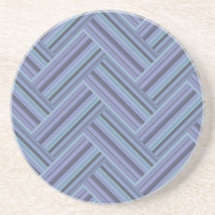 Blue-grey stripes double weave pattern coaster