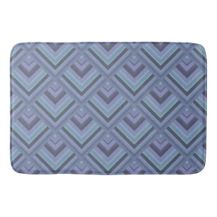 Blue-grey stripes scale pattern bath mat