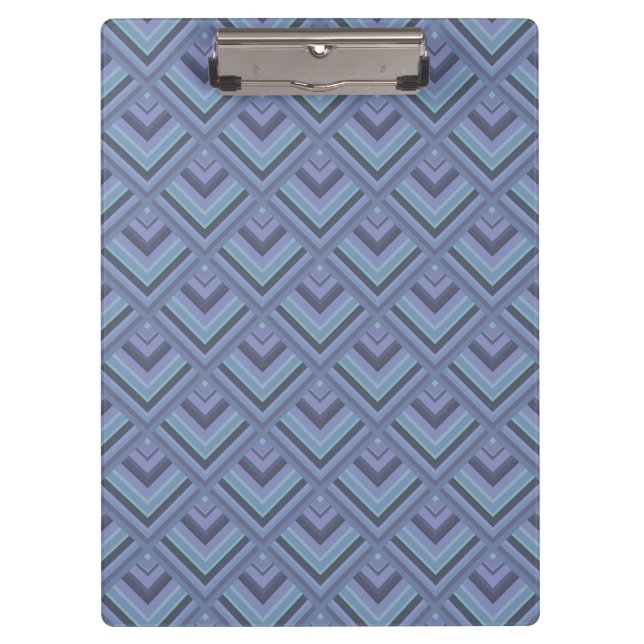 Blue-grey stripes scale pattern clipboard (Front)