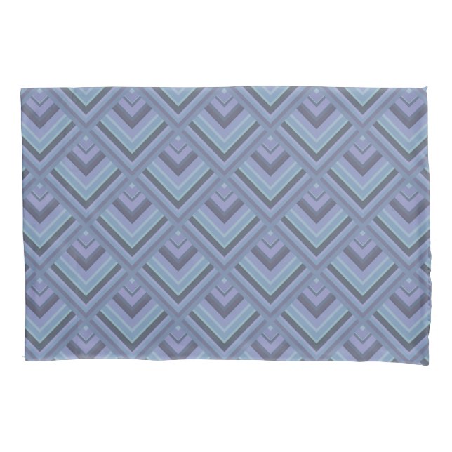 Blue-grey stripes scale pattern pillowcase (Front)